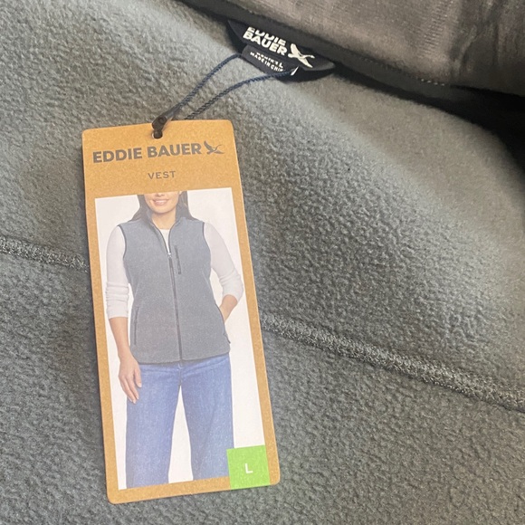Eddie Bauer Charcoal Fleece Vest - Picture 3 of 8